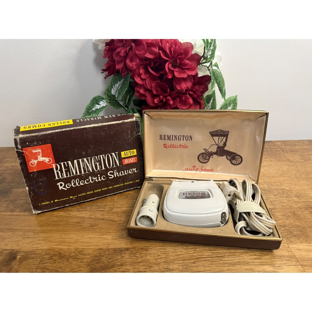 Vintage Remington‎ Rollectric Auto Home Shaver Roller Combs Set Holiday Vintage